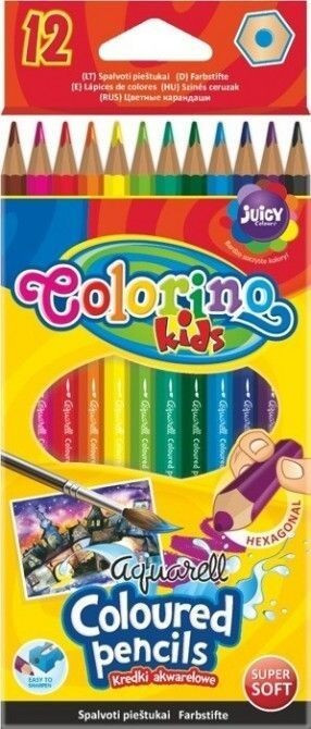 Colorino aquarell színes ceruzakészlet + ecset, 12db-os