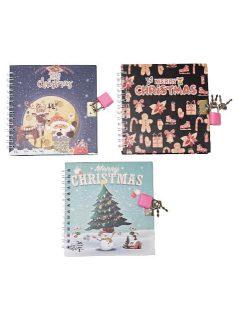 Karácsonyi napló, notesz kulccsal, 13x13cm, többféle