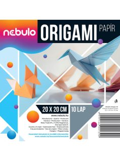   Színes papírok, origamipapír, 20x20cm, 80g, 10 lap/cs, Nebulo