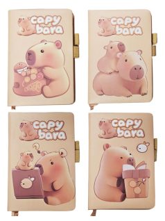   Kapibara napló gumis tolltartóval, A/6, többféle változat