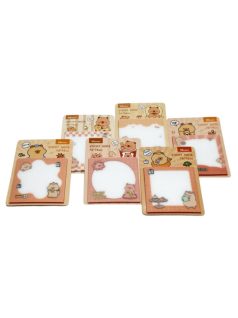  Kapibara jegyzettömb, 76x76mm, 50 lapos, átlátszó, csillogó papír, többféle mintával