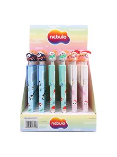   Golyóstoll, kék, karácsonyi mintás, Nebulo, sapkás állatok, többféle változat