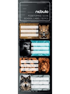 Vadállatok füzetcímke 12 db-os, Nebulo