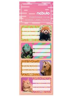Cuki állatok füzetcímke 12 db-os, Nebulo