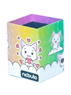 Cicás asztali ceruzatartó, karton 8x8x10cm, Nebulo