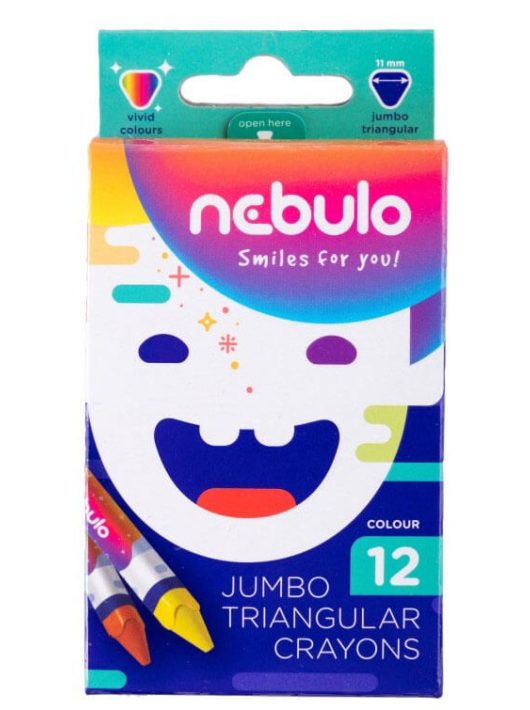 Zsírkréta készlet 12 db-os, vastag, Nebulo
