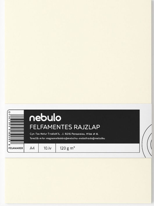 Rajzlap A/4, félfamentes, 120g, 10 lap/cs, Nebulo
