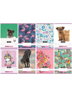   Vegyes mintás tűzött füzet A/5, 32 lap vonalas 3.osztály (12-32), Cuki minták, Nebulo