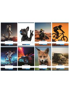   Vegyes mintás tűzött füzet A/5, 32 lap vonalas 3.osztály (12-32), Vagány minták, Nebulo