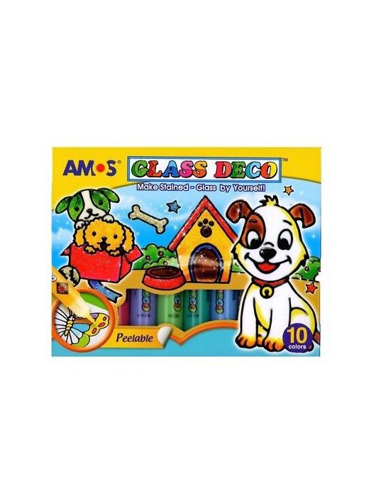 Üvegfóliafesték készlet, 10x10ml, Amos