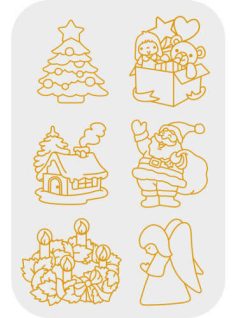   Üvegfesték készlet, 6x10ml 6 db fényvarázs formával, Amos, karácsonyi formák, angyalka