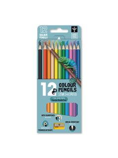   Színes ceruzakészlet 12 db-os, hegyezővel, Ars Una, háromszög test
