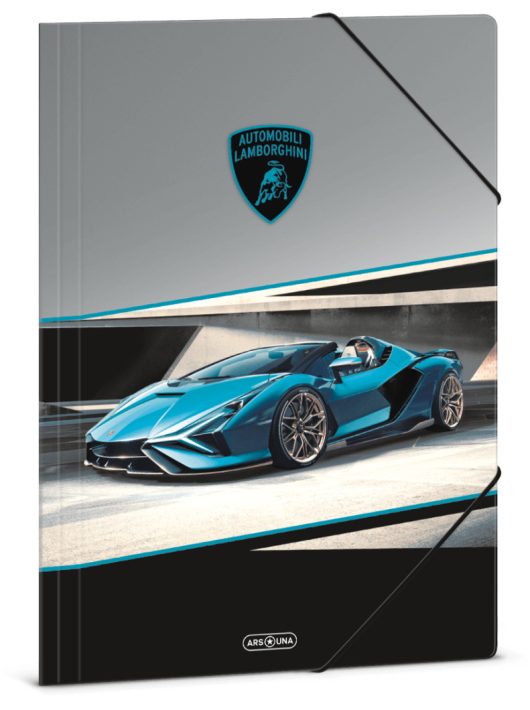 Lamborghini, autós gumis mappa A/4, fekete-szürke-kék