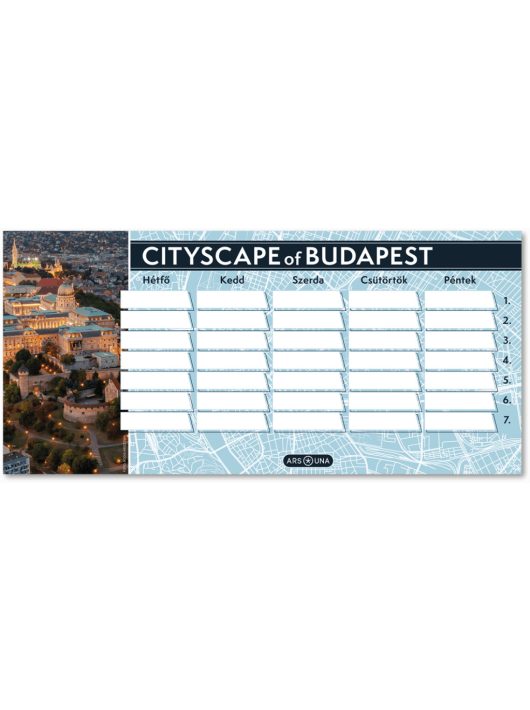 Cityscape órarend, 23x11 cm, kétoldalas