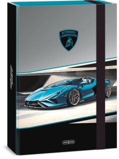 Lamborghini, autós füzetbox A/4, fekete-szürke-kék
