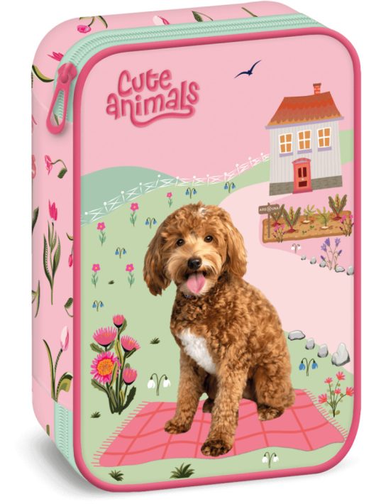 Doggie, kutyás tolltartó, belső emeletes, üres, Cute Animals