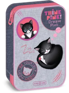   Think Pink, cicás tolltartó, belső emeletes, üres, Ars Una