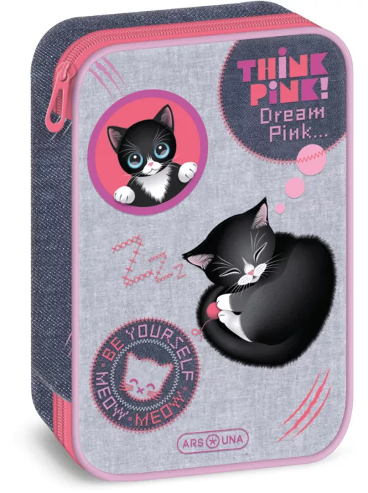 Think Pink, cicás tolltartó, belső emeletes, üres, Ars Una