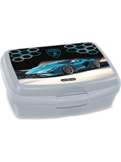 Lamborghini, autós uzsonnás doboz, fekete-szürke-kék