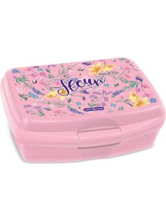 Fleur uzsonnás doboz, rózsaszín, virágos