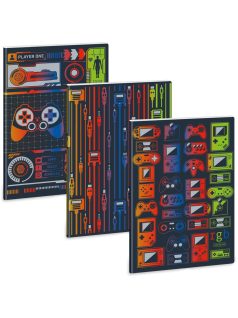 RGB tűzött füzet A/4, 40 lap vonalas, többféle