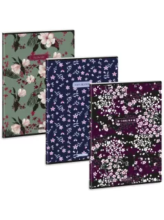   Ars Una tűzött füzet A/4, 40 lap vonalas, többféle, Flowery, Sakura, Navy