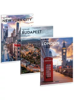   Cityscape tűzött füzet A/4, 40 lap vonalas, többféle, Ars Una