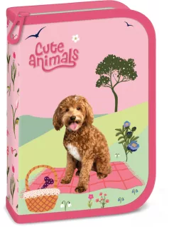 Doggie, kutyás tolltartó, klapnis, töltött, Cute Animals