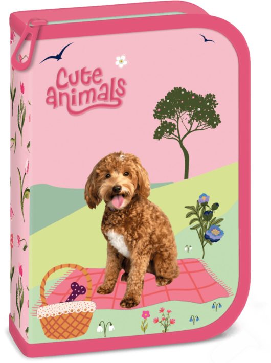 Doggie, kutyás tolltartó, klapnis, töltött, Cute Animals