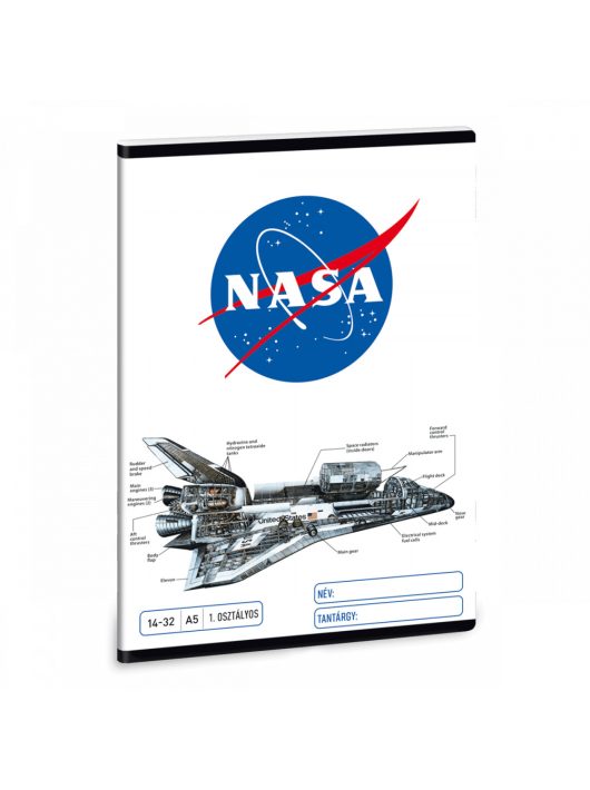 NASA tűzött füzet A/5, 32 lap vonalas 1.osztály (14-32)