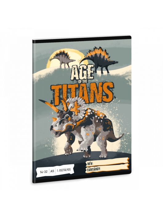Age of the Titans, dinoszaurusz tűzött füzet A/5, 32 lap vonalas 1.osztály (14-32) 