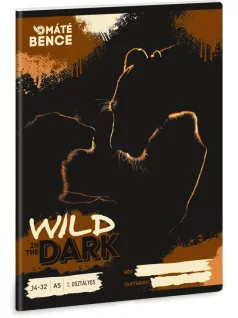   Wild in the Dark tűzött füzet A/5, 32 lap vonalas 1.osztály (14-32), Ars Una, oroszlánok