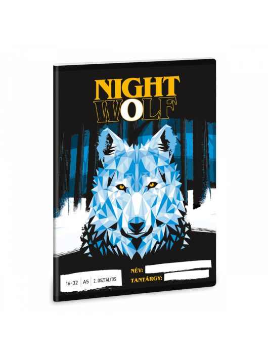 Nightwolf tűzött füzet A/5, 32 lap vonalas 2.osztály (16-32) 