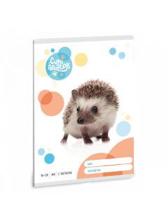   Cuki állatok tűzött füzet A/5, 32 lap vonalas 2.osztály (16-32), sün