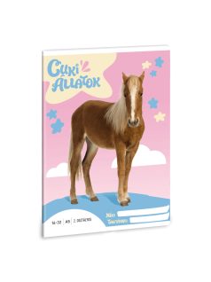   Cuki állatok tűzött füzet A/5, 32 lap vonalas 2.osztály (16-32), palomino póni