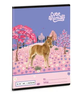   Lovas tűzött füzet A/5, 32 lap vonalas 2.osztály (16-32), Ars Una, Horse
