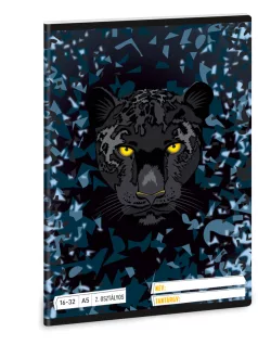   Black Panther tűzött füzet A/5, 32 lap vonalas 2.osztály (16-32), Ars Una, fekete párduc