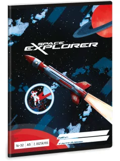   Space Explorer tűzött füzet A/5, 32 lap vonalas 2.osztály (16-32), Ars Una