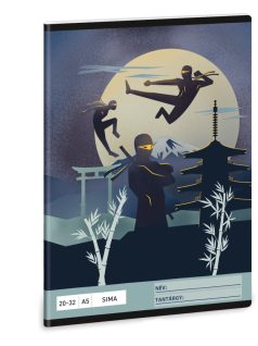 Ninjas tűzött füzet A/5, 32 lap sima, Ninjas in the Dark