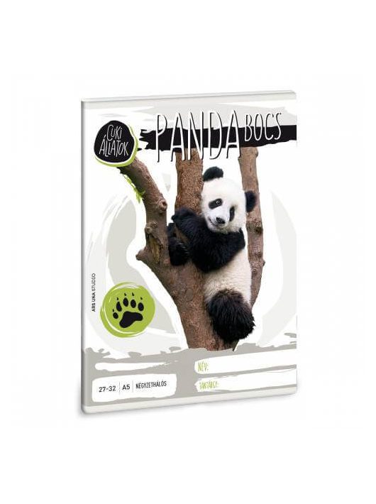 Cuki állatok tűzött füzet A/5, 32 lap vonalas (21-32), panda