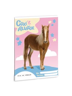   Cuki állatok tűzött füzet A/5, 32 lap vonalas (21-32), palomino póni