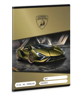   Lamborghini tűzött füzet A/5, 32 lap vonalas (21-32), Ars Una, arany színű