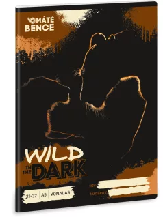   Wild in the Dark tűzött füzet A/5, 32 lap vonalas (21-32), Ars Una, oroszlánok