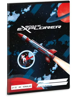  Space Explorer tűzött füzet A/5, 32 lap vonalas (21-32), Ars Una