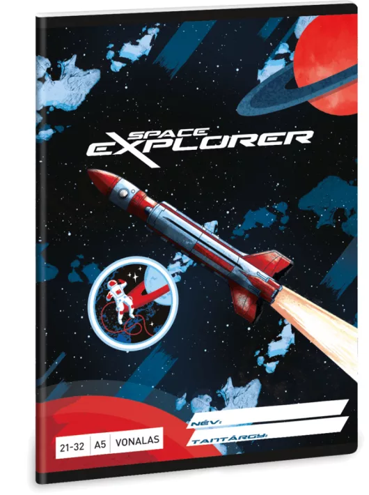 Space Explorer tűzött füzet A/5, 32 lap vonalas (21-32), Ars Una