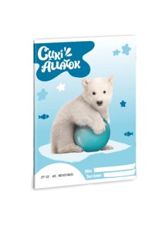   Cuki állatok tűzött füzet A/5, 32 lap kockás, jegesmedve