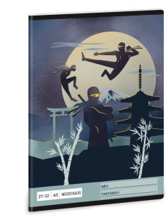   Ninjas tűzött füzet A/5, 32 lap kockás, Ninjas in the Dark