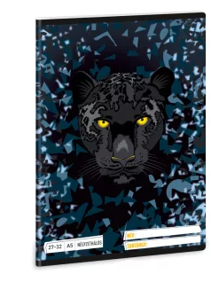   Black Panther tűzött füzet A/5, 32 lap kockás, Ars Una, fekete párduc