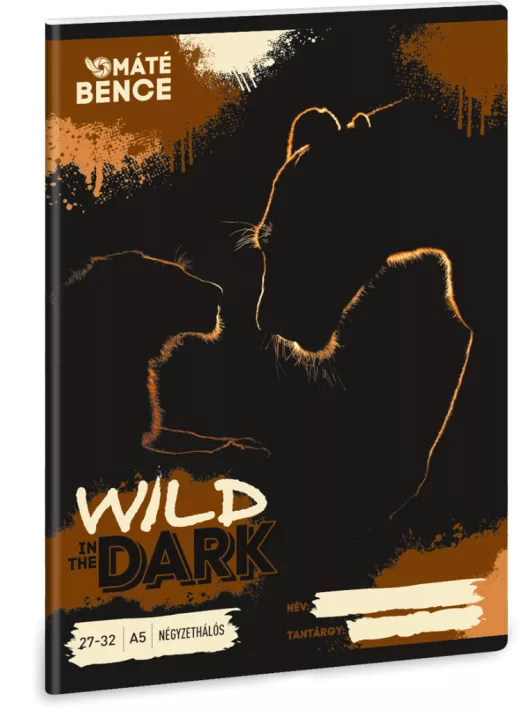 Wild in the Dark tűzött füzet A/5, 32 lap kockás, Ars Una, oroszlánok