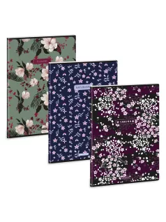   Ars Una tűzött füzet A/4, 40 lap sima, többféle, Flowery, Sakura, Navy